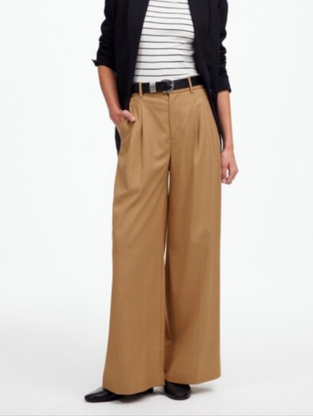 NWT The Harlow Superwide-Leg Trouser in Brushed Twill